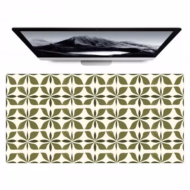 Botanisch - Retro - Groen Muismat XXL klein 681 -zzz3d