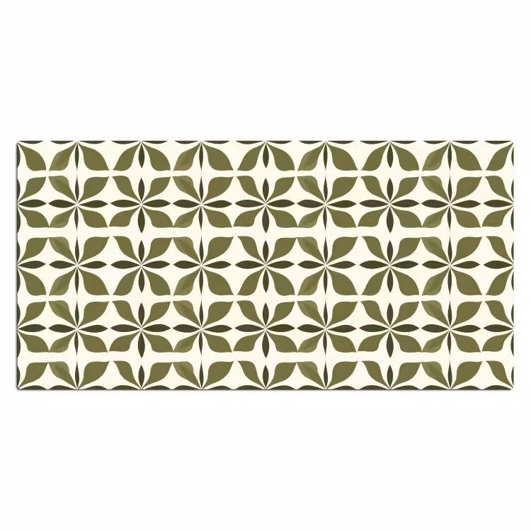 Botanisch - Retro - Groen Muismat XXL klein 681 -3d_leeg