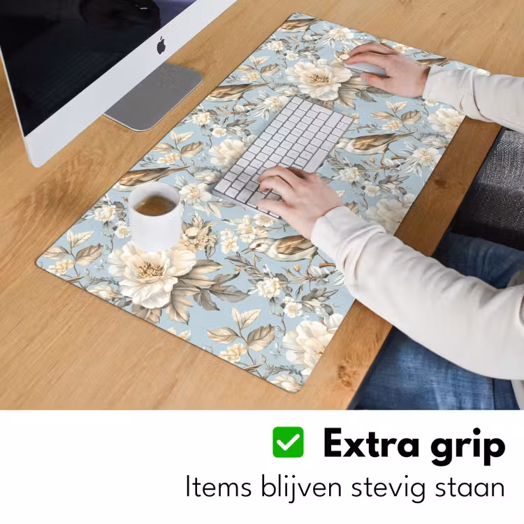 Botanisch - Zangvogel - Blauw Muismat XXL klein 681 -sfeer3