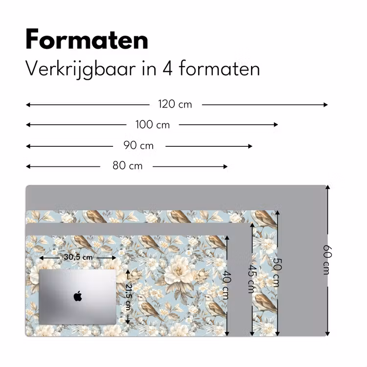 Botanisch - Zangvogel - Blauw Muismat XXL klein 681 -sfeer5