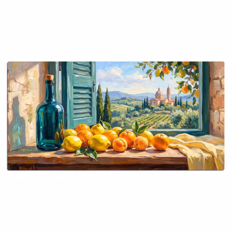 Desk Mat - Bottle - Fruit - Still Life - Fles - Fruit - Stilleven Muismat XXL klein