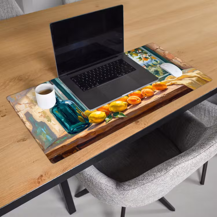 Desk Mat - Bottle - Fruit - Still Life - Fles - Fruit - Stilleven Muismat XXL klein