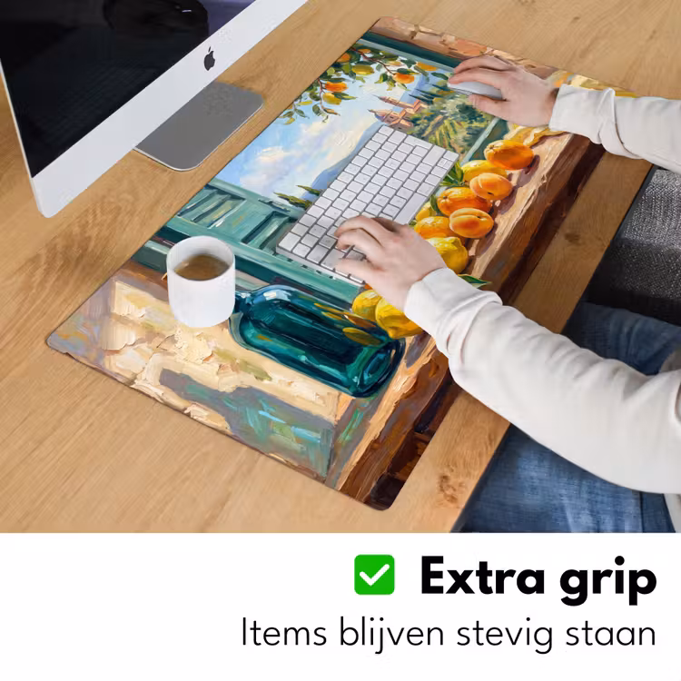 Desk Mat - Bottle - Fruit - Still Life - Fles - Fruit - Stilleven Muismat XXL klein