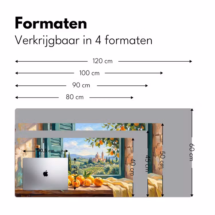 Desk Mat - Bottle - Fruit - Still Life - Fles - Fruit - Stilleven Muismat XXL klein