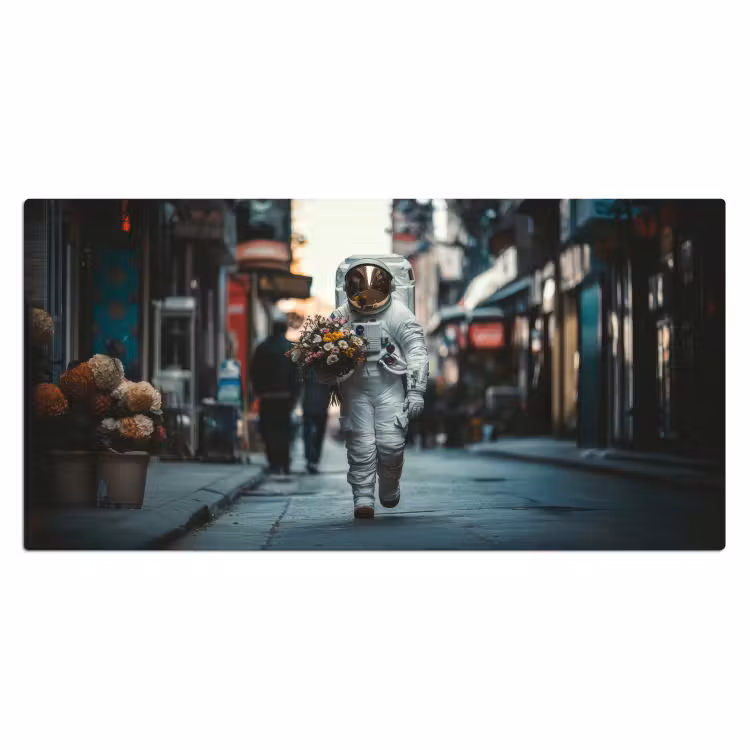 Boeket - Bloemen - Kleurrijk - Astronaut Muismat XXL klein -3d_leeg