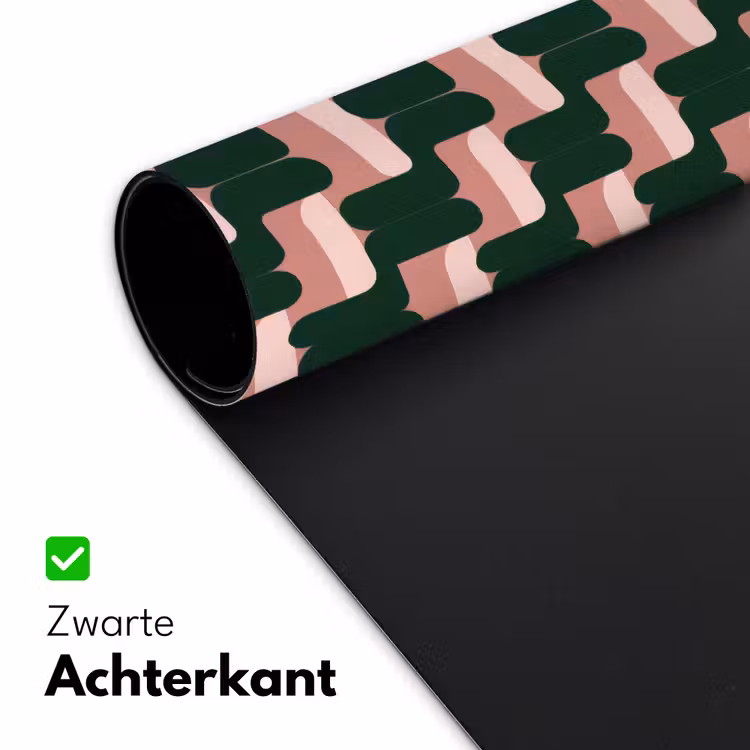 Vlechtpatroon - Groen - Roze - Geometrisch Muismat XXL klein 681 -sfeer2