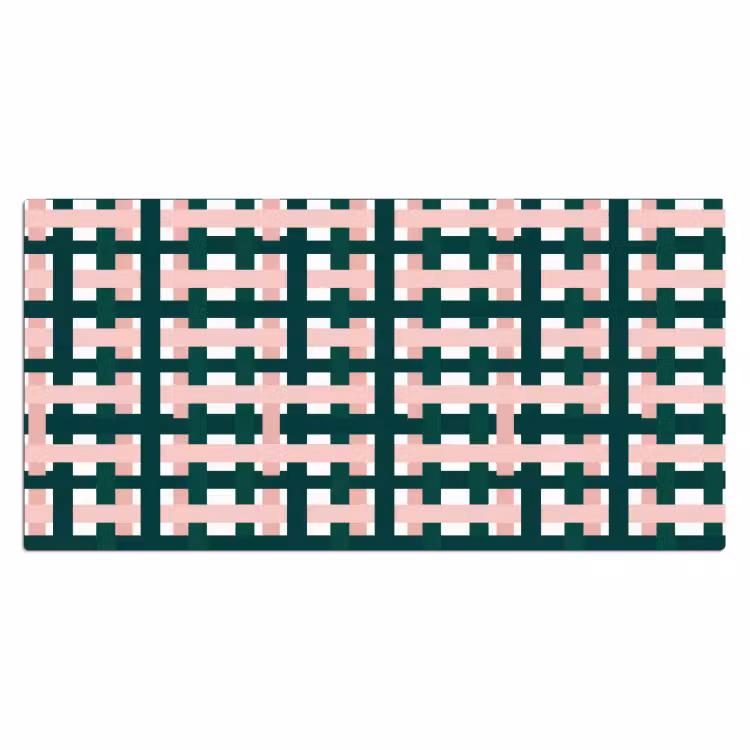 Vlechtpatroon - Groen - Roze - Grafisch Muismat XXL klein 681 -3d_leeg