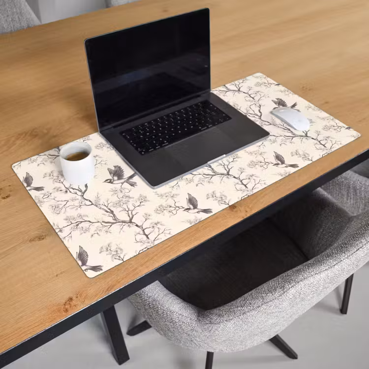Takken - Vogels - Beige Muismat XXL klein 681 -sfeer1