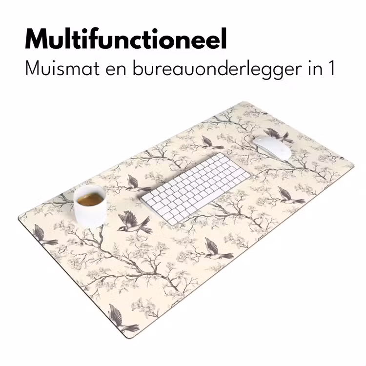 Takken - Vogels - Beige Muismat XXL klein 681 -sfeer4