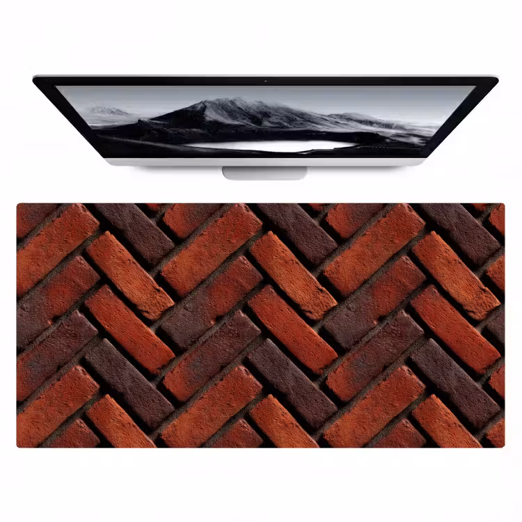 Bakstenen - Visgraat - Structuur - Roodbruin Muismat XXL klein 681 -zzz3d