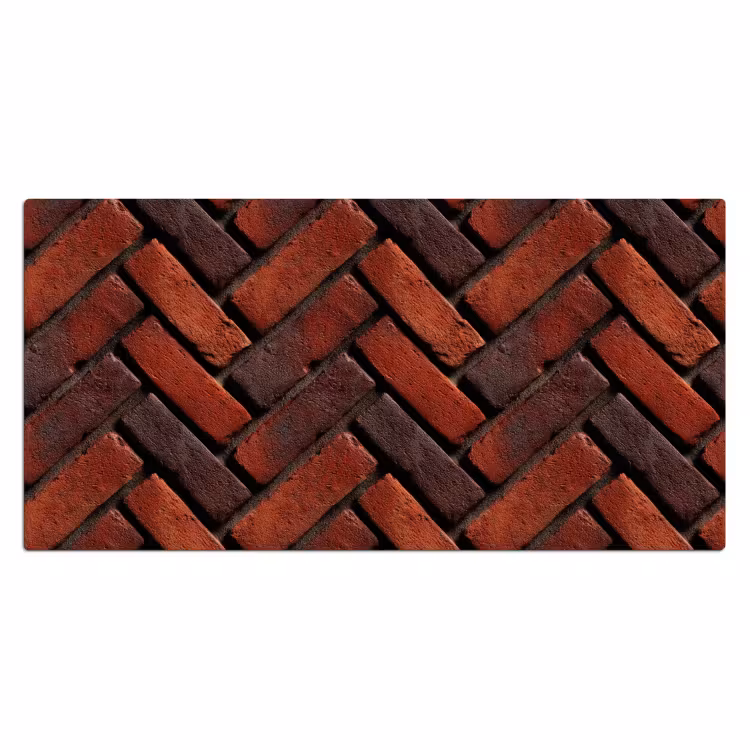 Bakstenen - Visgraat - Structuur - Roodbruin Muismat XXL klein 681 -3d_leeg