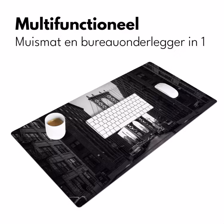Brug - Stad - Architectuur - Modern - Zwart-wit Muismat XXL klein -sfeer4