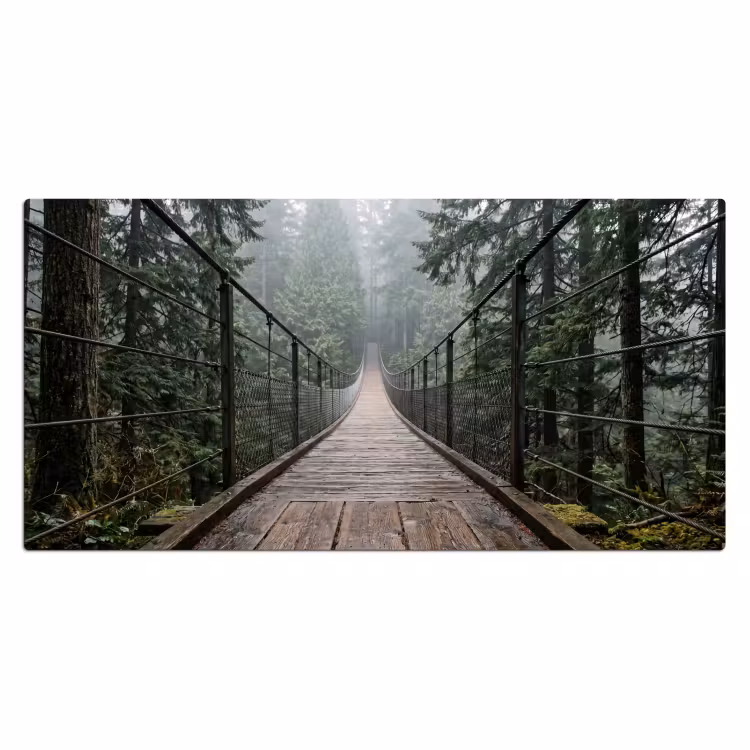 Brug - Bos - Mist - Natuur Muismat XXL klein -3d_leeg