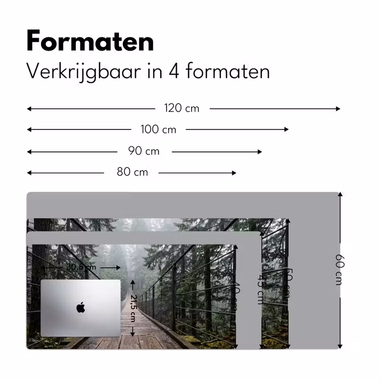 Brug - Bos - Mist - Natuur Muismat XXL klein -sfeer5