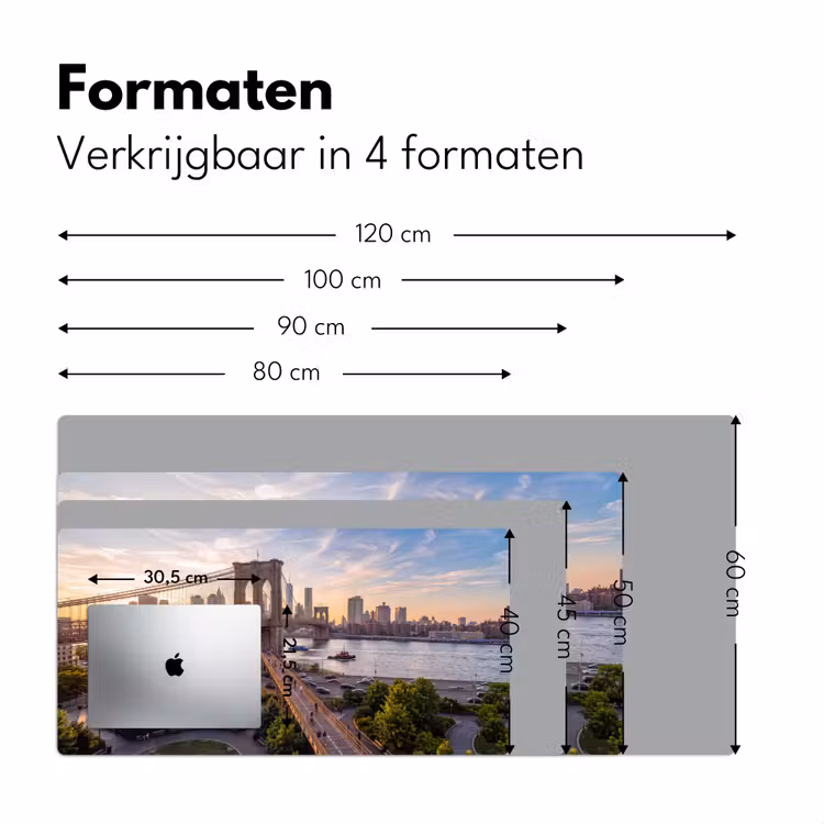 Brug - Rivier - Stad - Zonsondergang - Architectuur Muismat XXL klein -sfeer5