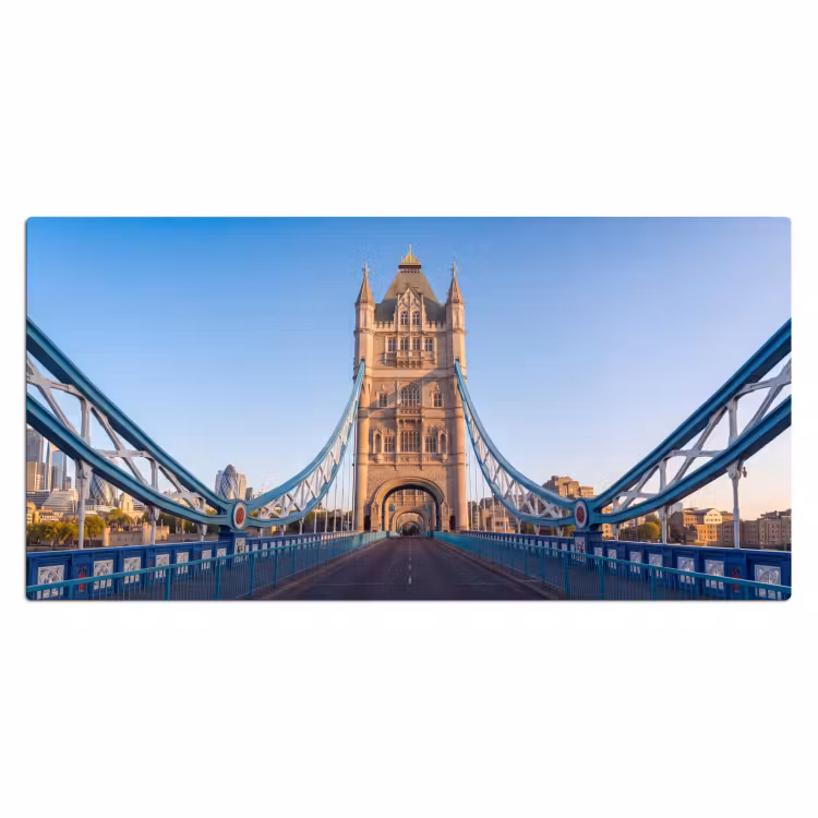 Brug - Toren - Architectuur - Klassiek - Blauw Muismat XXL klein -3d_leeg