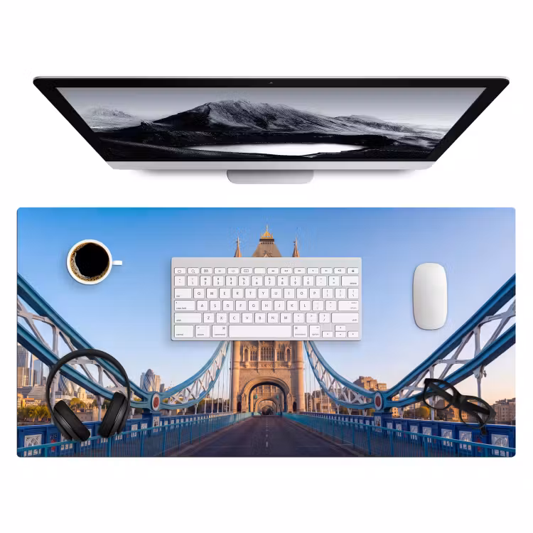 Brug - Toren - Architectuur - Klassiek - Blauw Muismat XXL klein -3d