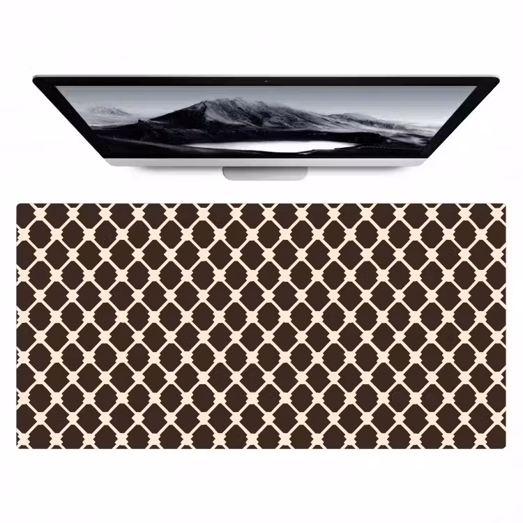 Bruin - Ruitpatroon - Geometrisch Muismat XXL klein 681 -zzz3d