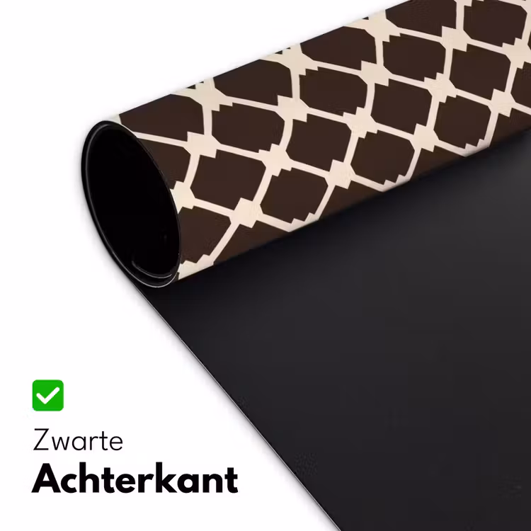 Bruin - Ruitpatroon - Geometrisch Muismat XXL klein 681 -sfeer2