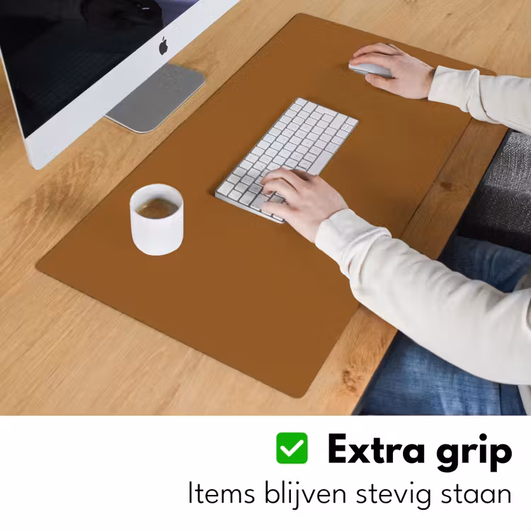 Bruin - Aardetint - Effen kleur Muismat XXL klein -sfeer3