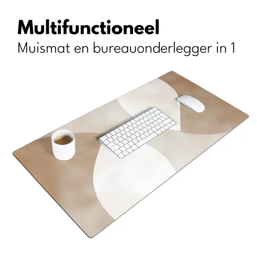 Bruin - Japandi - Abstract Muismat XXL klein -sfeer4