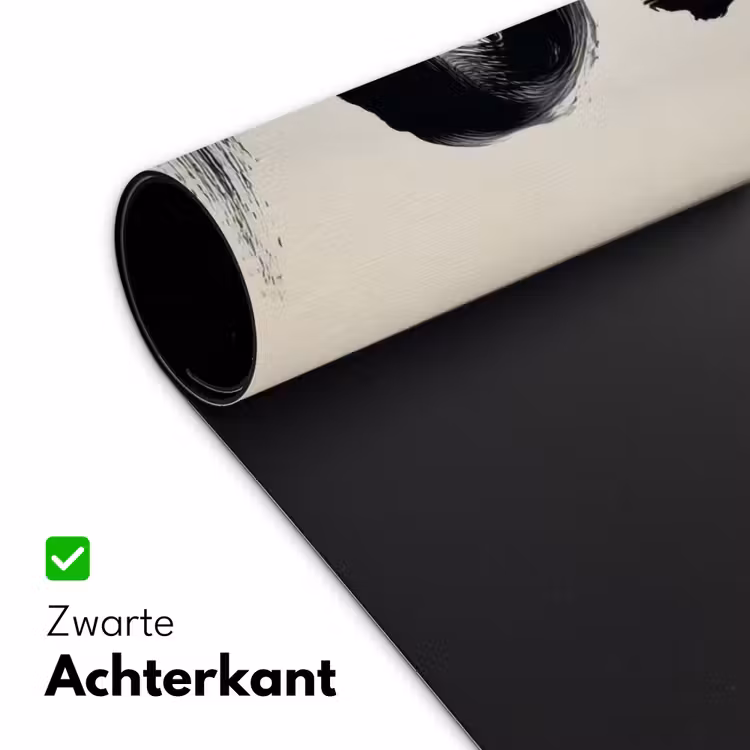 Penseelstreek - Zwart - Minimalistisch Muismat XXL klein -sfeer2