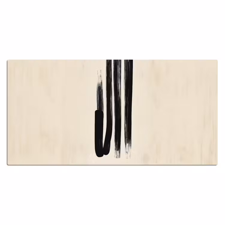 Penseelstreken - Verticaal - Zwart Muismat XXL klein -3d_leeg