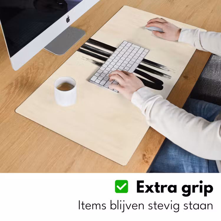 Penseelstreken - Verticaal - Zwart Muismat XXL klein -sfeer3