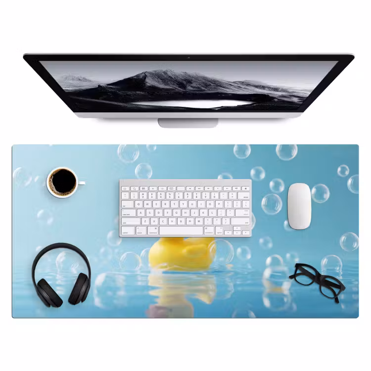 Bubbels - Badeend - Geel Muismat XXL klein -3d
