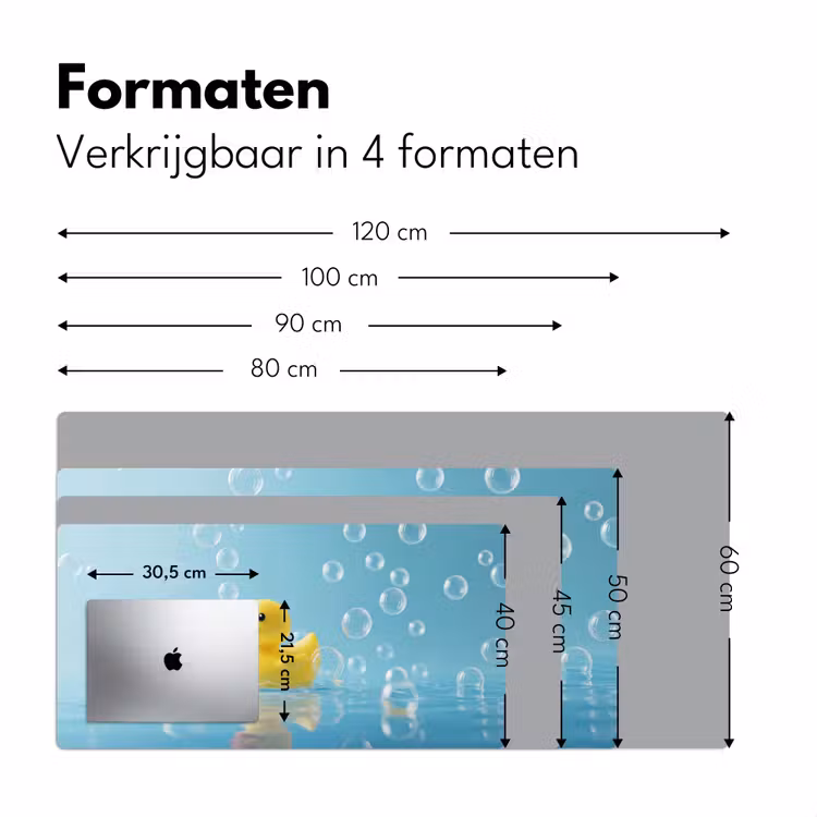 Bubbels - Badeend - Geel Muismat XXL klein -sfeer5