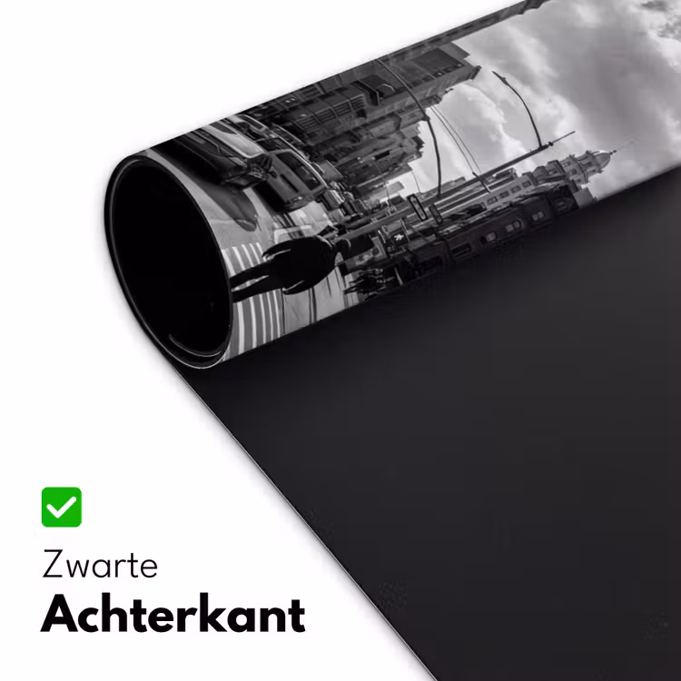 Gebouw - Hoogbouw - Stad - Architectuur - Zwart-wit Muismat XXL klein -sfeer2