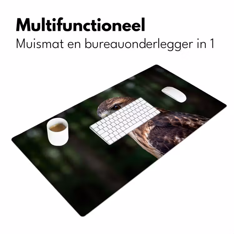 Buizerd - Roofvogel - Natuur - Bruin Muismat XXL klein -sfeer4