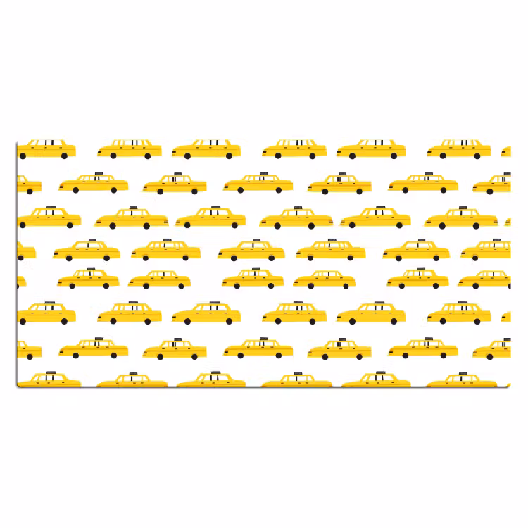 Taxi - Iconisch - Geel Muismat XXL klein 681 -3d_leeg