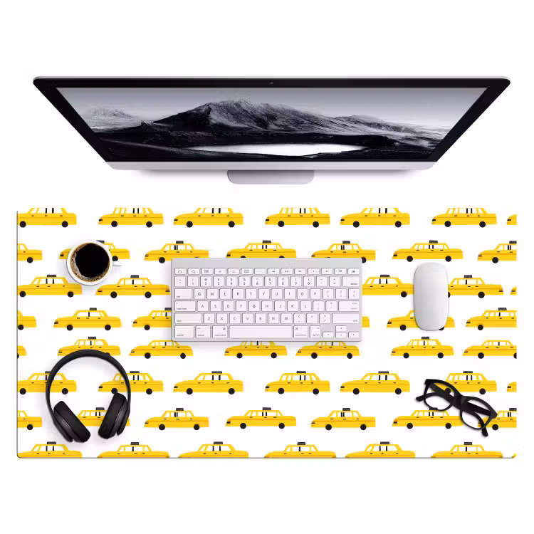 Taxi - Iconisch - Geel Muismat XXL klein 681 -3d