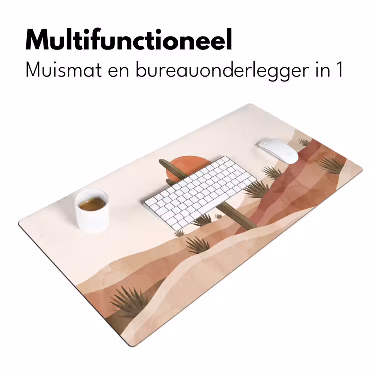 Cactus - Duinen - Modern - Landschap - Groen Muismat XXL klein -sfeer4