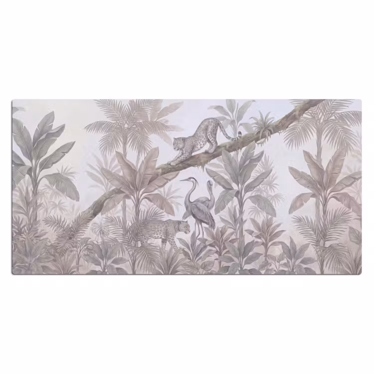 Kat - Vogel - Jungle - Illustratie - Dieren Muismat XXL klein -3d_leeg