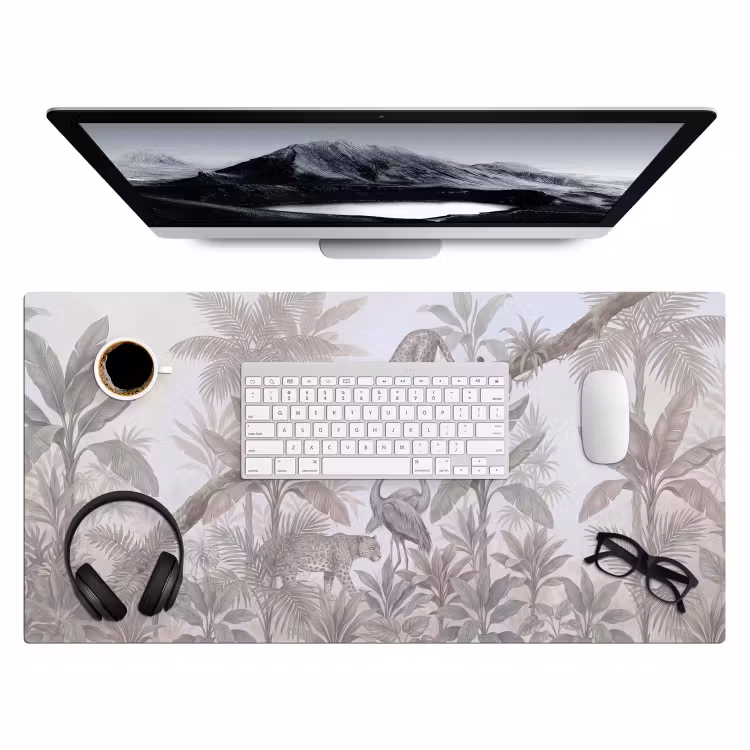 Kat - Vogel - Jungle - Illustratie - Dieren Muismat XXL klein -3d