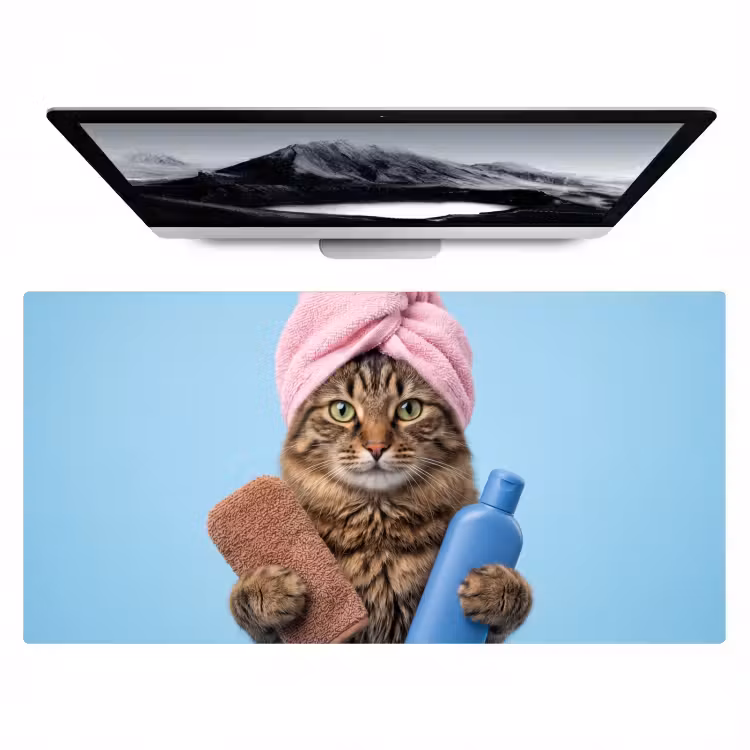 Kat - Handdoek - Washand - Zeep Muismat XXL klein -zzz3d