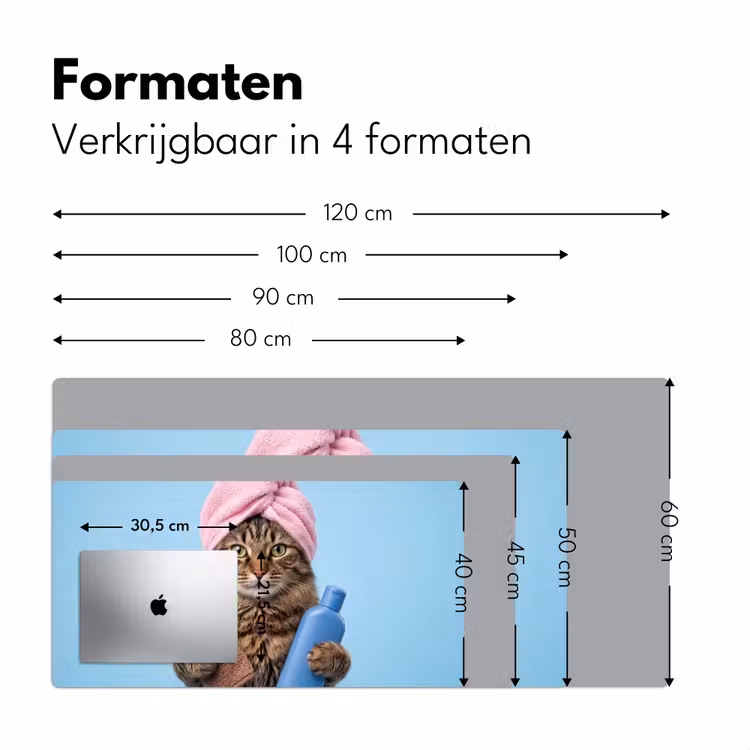 Kat - Handdoek - Washand - Zeep Muismat XXL klein -sfeer5