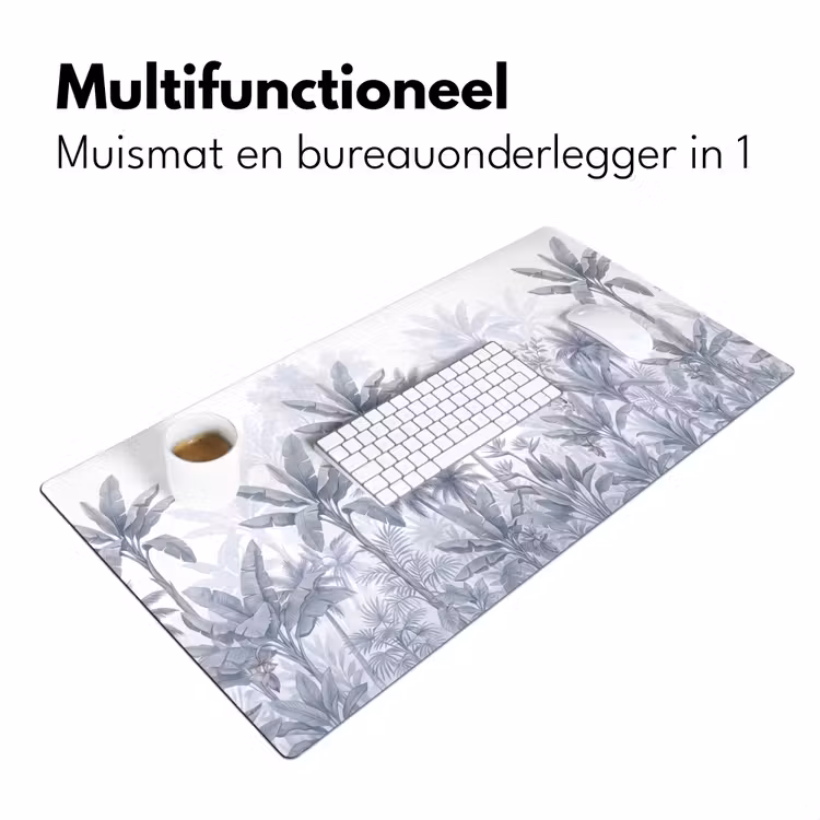 Kat - Tropisch bos - Modern - Grijs Muismat XXL klein -sfeer4