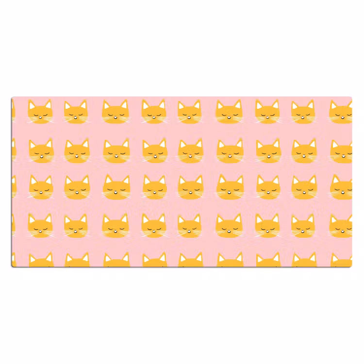 Katten - Patroon - Roze Muismat XXL klein 681 -3d_leeg