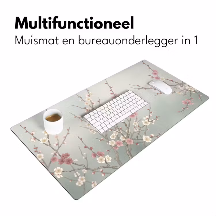 Kersen - Bloesem - Groen Muismat XXL klein -sfeer4