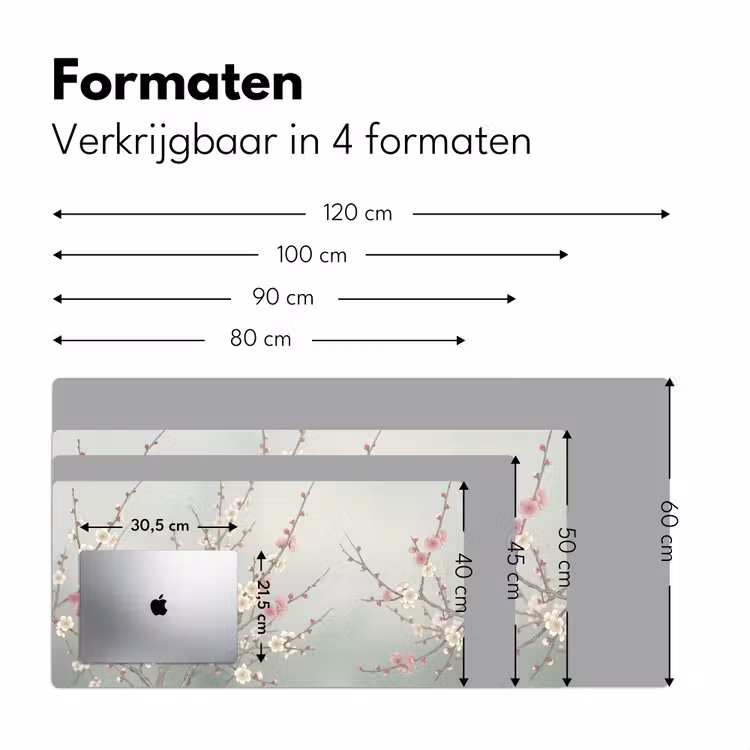 Kersen - Bloesem - Groen Muismat XXL klein -sfeer5