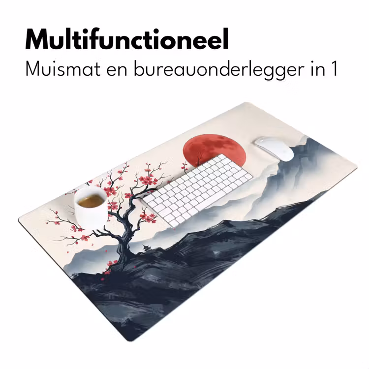 Kersenbloesem - Oosters - Rood Muismat XXL klein -sfeer4