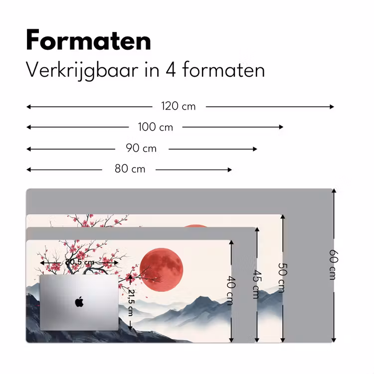Kersenbloesem - Oosters - Rood Muismat XXL klein -sfeer5