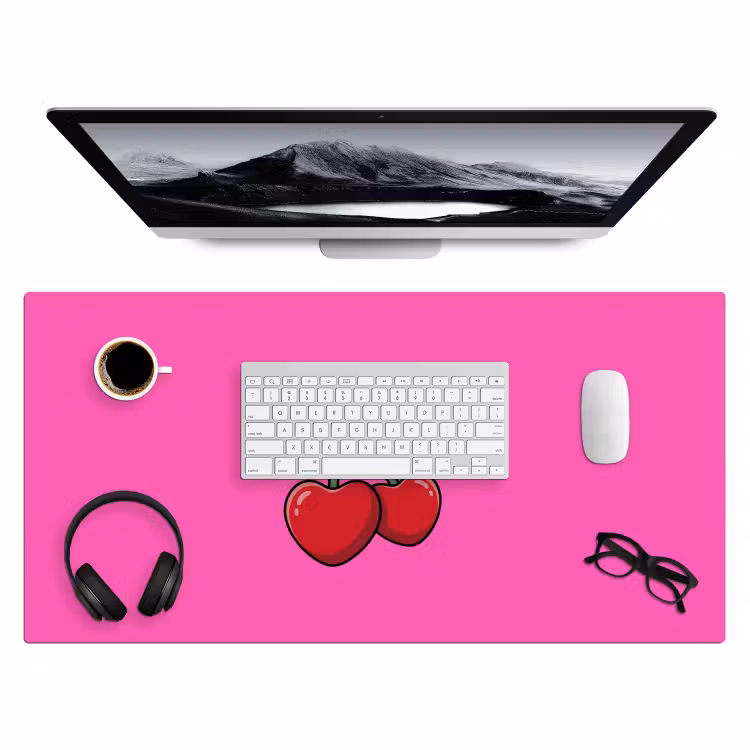 Kers - Roze - Fruit Muismat XXL klein -3d