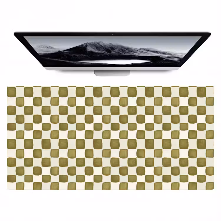 Schaak - Patroon - Groen Muismat XXL klein 681 -zzz3d