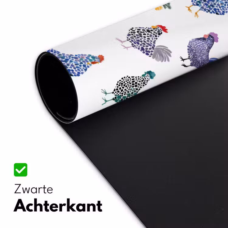 Kippen -Aquarel - Kleurrijk Muismat XXL klein 681 -sfeer2