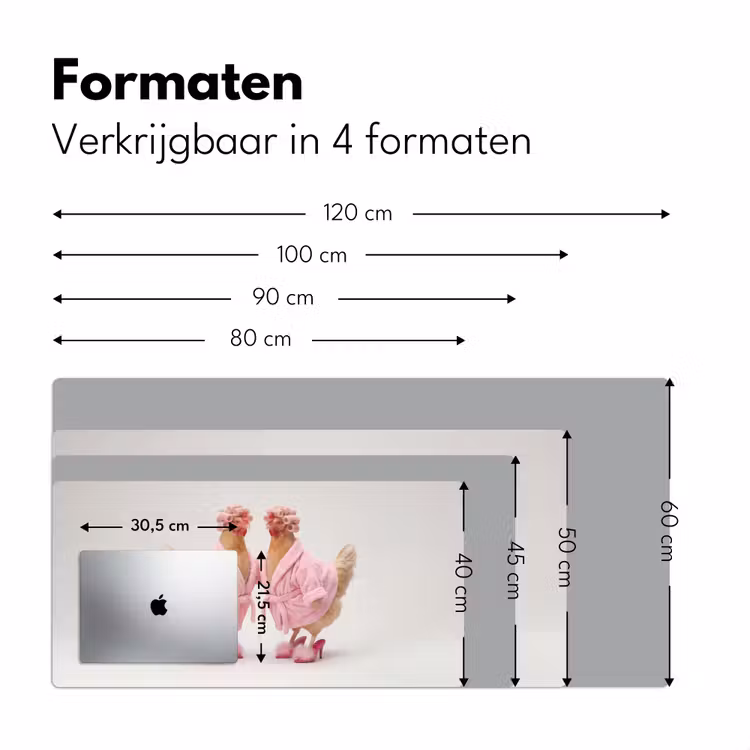 Kippen - Badjas - Krukspelden - Hakken Muismat XXL klein -sfeer5