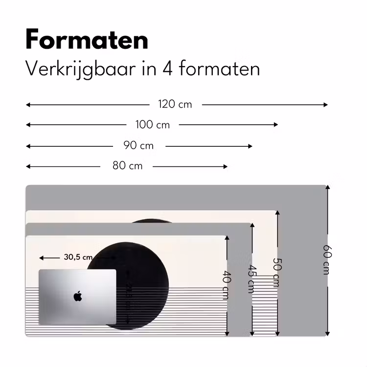 Desk Mat - Circle - Lines - Abstract - Cirkel - Lijnen - Abstract Muismat XXL klein